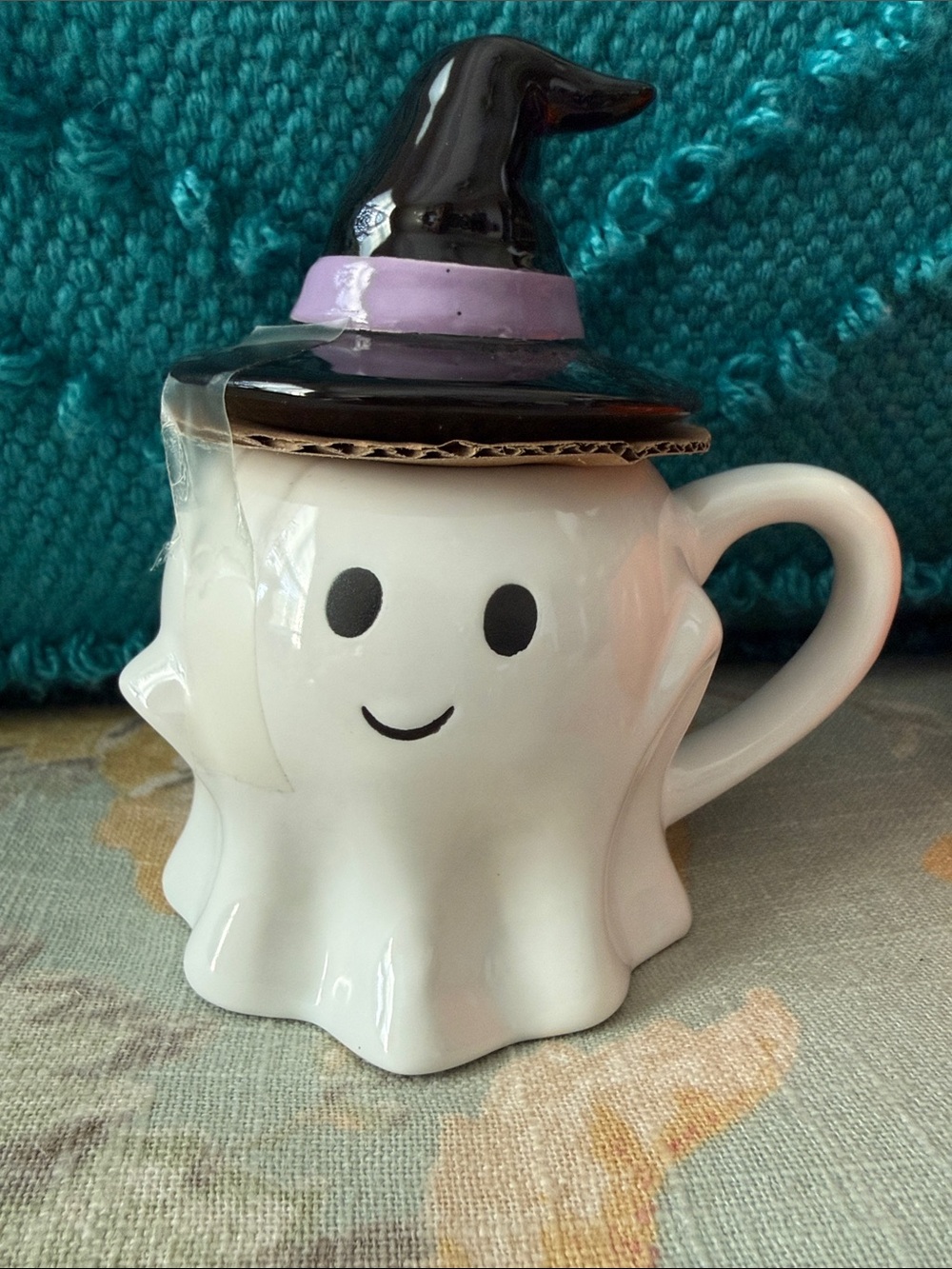Hyde and Eek Ceramic Ghost Mug with Witch Hat Lid